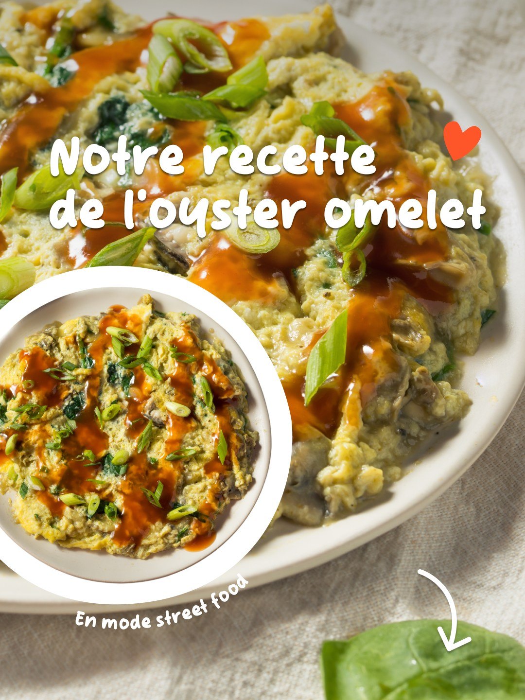 L’omelette aux huîtres, c’est un classique de la street food que tu pourras trouver dans de nombreux night markets de Taïwan. 😋

Ingrédients pour 1 personne : 
🔸 3 oeufs
🔸 6-8 huîtres (fraîches ou surgelées)
🔸 fécule de pomme de terre
🔸 2 cuillères à soupe de sauce au poisson
🔸 oignons verts (autant que tu le souhaites)
🔸 feuilles de coriandre (optionnelles)

Préparation :
🔸 Nettoyer les huîtres dans un récipient contenant de l’eau et de la farine.
🔸 Rincer le tout à l’eau froide et égoutter.
🔸 Les cuire dans l’eau bouillante pendant 10 minutes puis les égoutter. Réserver.
🔸 Préparer la pâte en mélangeant de la fécule de pomme de terre avec de l'eau et en ajoutant de la sauce de poisson. Réserver.
🔸 Dans un autre récipient, battre les oeufs.
🔸 Faire chauffer une poêle à feu moyen-élevé et ajouter une cuillère à soupe d’huile (idéalement de tournesol).
🔸 Ajouter un peu de la préparation aux oeufs en les remuant légèrement et ajouter une partie des huîtres.
🔸 Cuire jusqu’à ce que les oeufs soient presque cuits. Le dessus doit être légèrement baveux.
🔸 Ajouter la pâte avec la fécule de pomme de terre puis rajouter de la préparation aux oeufs.
🔸 Parsemer d’oignons verts (et de coriandre si tu aimes ça !)

Et tadam !

📸 Brent Hofacker