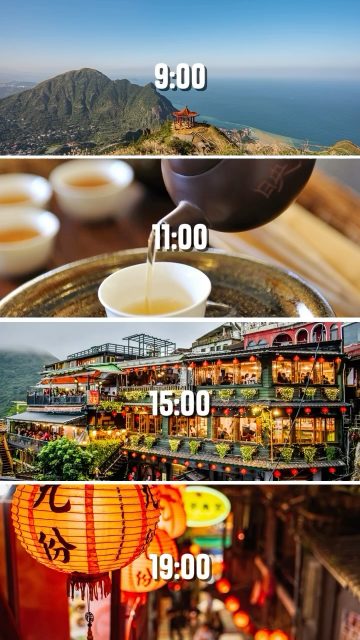 Petit aperçu d’une journée à Jiufen 😎

9:00 : randonnée à Teapot Mountain
11:00 : dégustation de thé à A-Mei tea house
15:00 : promenade digestive après avoir exploré Jiufen Old Street (il faut absolument que tu testes la glace roulée à la cacahouète)
19:00 : spectacle au Shengping Theater et promenade dans les ruelles à la nuit tombée pour admirer les lanternes rouges

ℹ️ Pour venir à Jiufen depuis Taipei tu peux prendre :
📍 Le bus 1062 depuis Zhongxiao Fuxing MRT
📍 Le bus 965 depuis Ximending
📍 Le train depuis Taipei Main Station jusqu’à Ruifang puis le bus avec la ligne 788, 827 ou 825

📸 filmlandscape / TPG / Blanka / oben901 - Adobe Stock